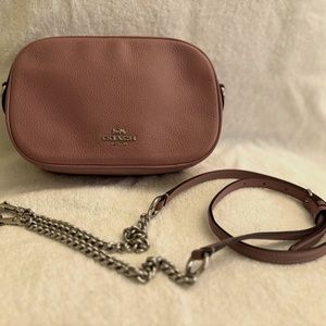 Coach Dusty Pink Leather Isla Chain Shoulder Bag